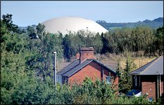 Biogas collection dome at Oil Mill Lane Clyst St Mary G9 P1012698.JPG Biogas collection dome at Oil Mill Lane Clyst St Mary G9 P1012698.JPG