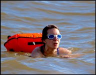 Swimmer with float bag Sidmouth G9 P1014231.JPG Swimmer with float bag Sidmouth G9 P1014231.JPG