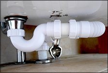 Bath waste to drain pipe replacement  parts fitted GX7 P1140484.JPG
