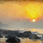 DALL·E 2023-02-19 17.21.55 - a painting in the style of jmw turner showing sunrise over the ro...jpg