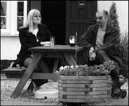 Couple outside the New Inn Long Buckby Wharf R1_02834.JPG