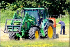 Tractor on flood meadow Clyst St Mary FZ84 P1010236.JPG