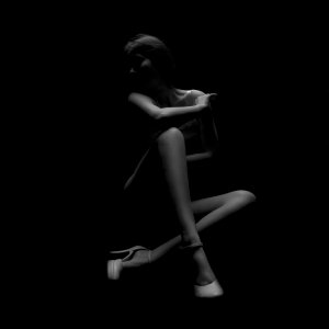 Hard contrast female portrait