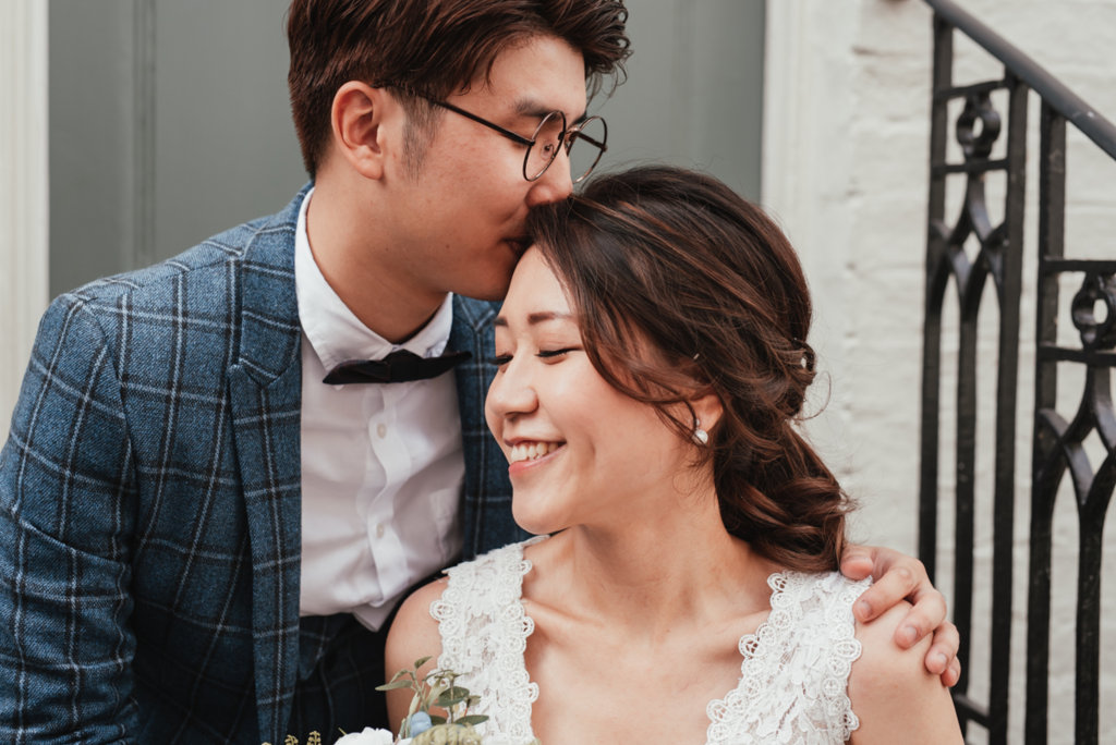 bride and groom portrait cambridge