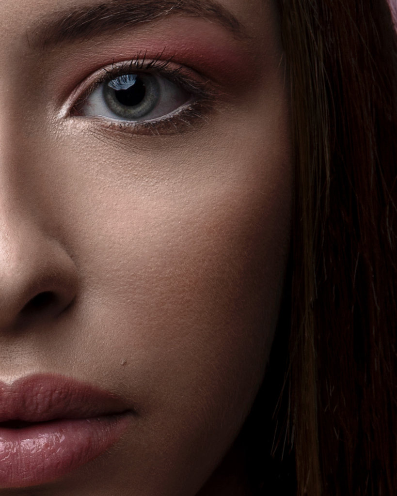 Closeup detail of model face