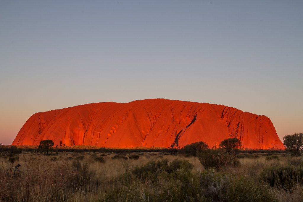 Uluru at Sunset.